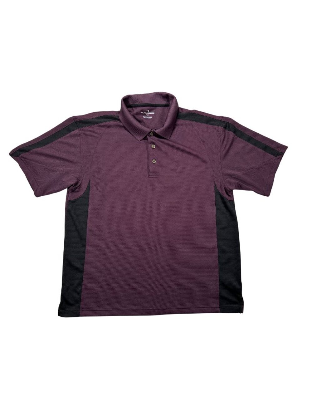 Grand Slam Golf Mens Polo Shirt Size L Purple & Black Colorblock 100% Polyester